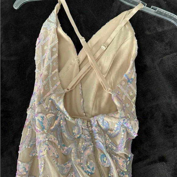 Windsor Tan Holographic Prom Dress - Picture 4 of 6